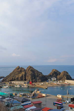 Obijima seen from the stairway national highway. Aomori, Japan