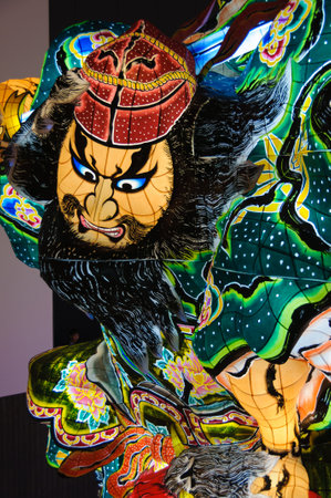Floats of âStanding Neputa,â a festival in Goshogawara City, Aomori Prefecture, Japanese cultureの写真素材