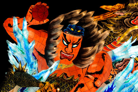 Floats of the Nebuta Festival. Aomori, Japanの写真素材