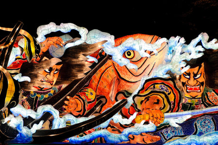Floats of the Nebuta Festival. Aomori, Japanの写真素材