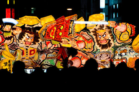 Floats of the Nebuta Festival. Aomori, Japanの写真素材
