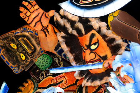Floats of the Nebuta Festival. Aomori, Japanの写真素材