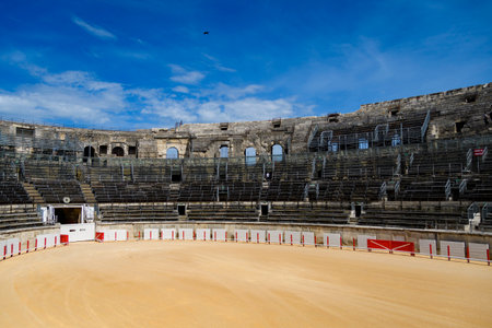 Ancient Roman ruins, amphitheater. Nimes, France