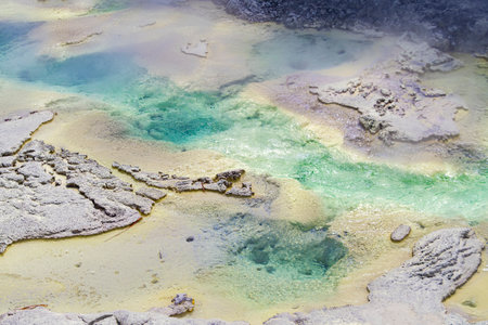 Japan's most highly acidic hot spring Tamagawa Hot Spring. Akita, Japan