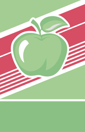 Illustration of a green apple labelのイラスト素材