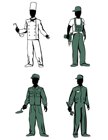 Illustration of a different professions workersのイラスト素材