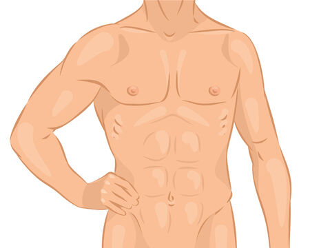 illustration of a topless male bodyのイラスト素材