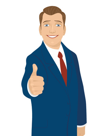 Vector illustration of a businessman thumb up gestureのイラスト素材
