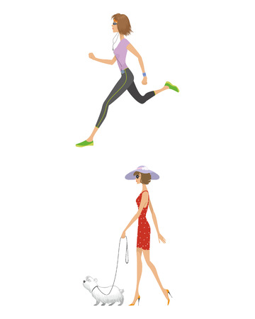 Vector illustration of a modern girls life sceneのイラスト素材