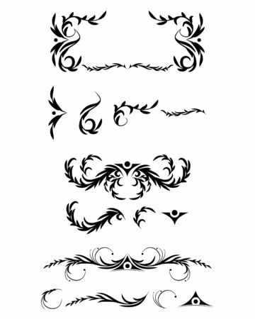 Vector illustration of a floral shapes setのイラスト素材