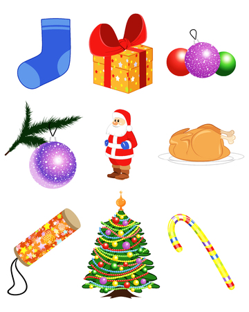Vector illustration of a christmas items setのイラスト素材