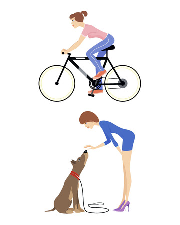 Vector illustration of a modern girs life scenesのイラスト素材