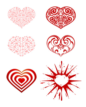 Vector illustration of a series of heartsのイラスト素材