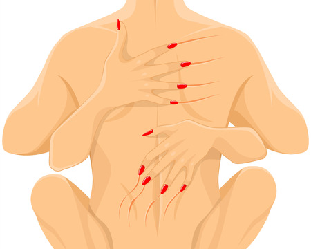 Vector illustration of a male back with scratchesのイラスト素材