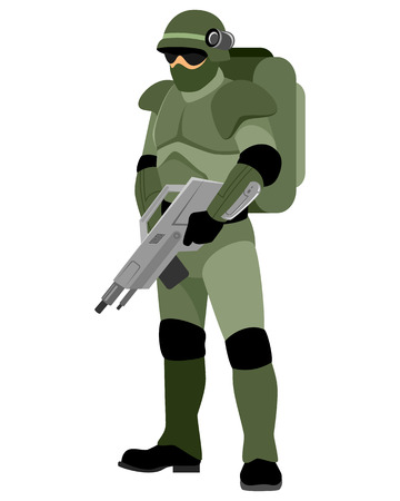 Vector illustration of a soldier of the futureのイラスト素材