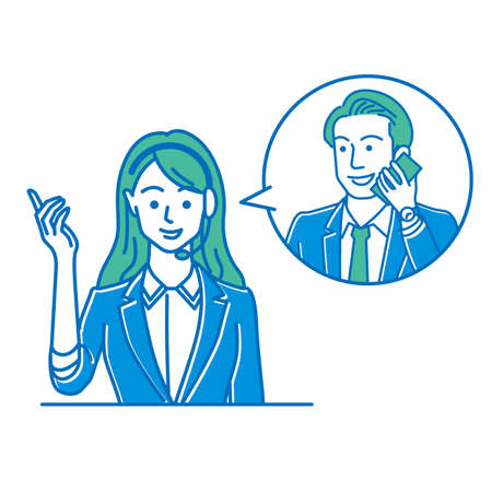 Call Center Operator Womanのイラスト素材