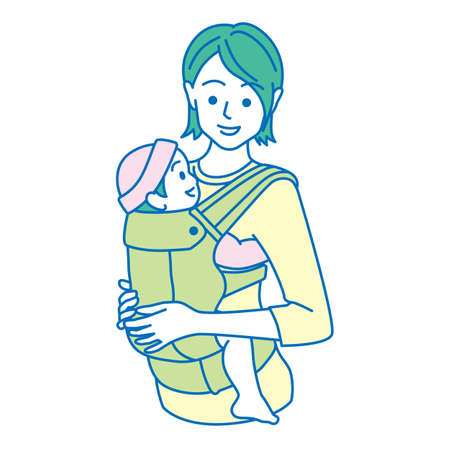 Woman holding babyのイラスト素材