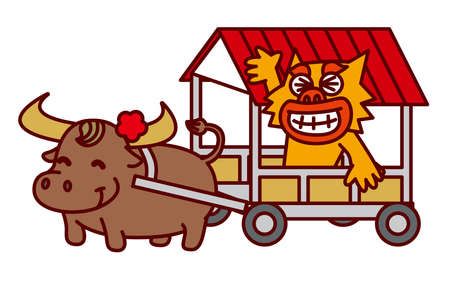 Seaser in a buffalo carのイラスト素材