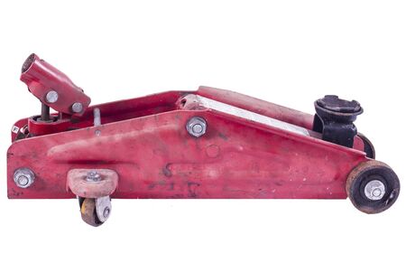 Dirty old mechanics trolley jack.の写真素材