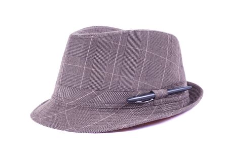 A vintage press mans trilby hatの写真素材