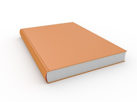 Orange book isolated on white backgroundの写真素材