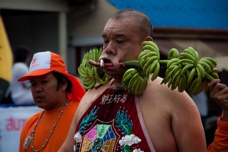 Medium during vegetarian festival Phuket October 2010のeditorial素材