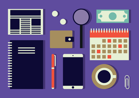 Vector business background, icon setのイラスト素材