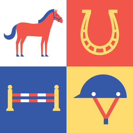 Vector horse icon setのイラスト素材