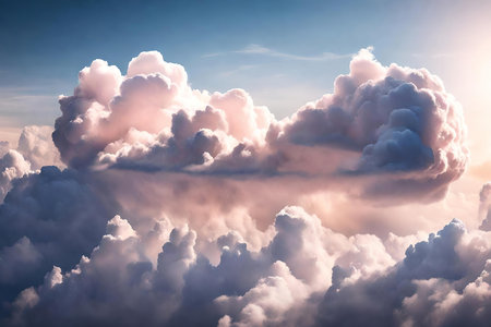 Cloudscape has been developing in gorgeous form. This image is a 3d render.の素材