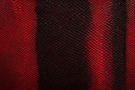 Red and black snake skin texture background, AI Generatedの素材