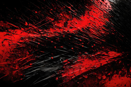 Red and black paint, grunge background, AI Generatedの素材