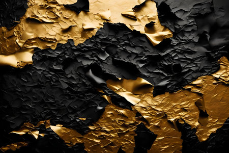 Background of torn gold and black paint. Can be used as a background, AI Generatedの素材