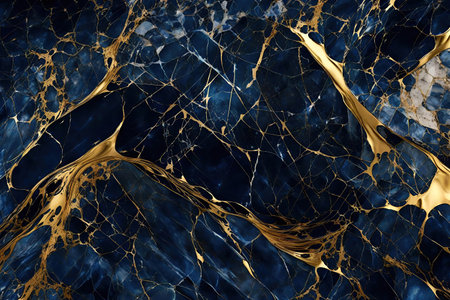 Gold and blue marble texture background pattern with high resolutionの素材