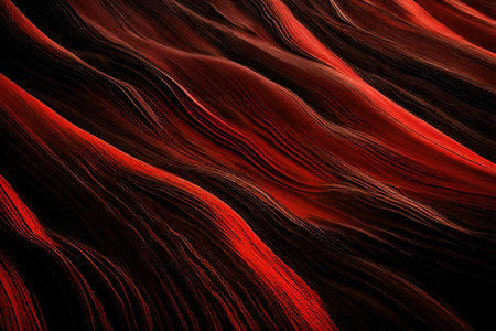 Red and black sand, fractal art background for creative design. Decoration for wallpaper, desktop, poster, cover booklet.の素材