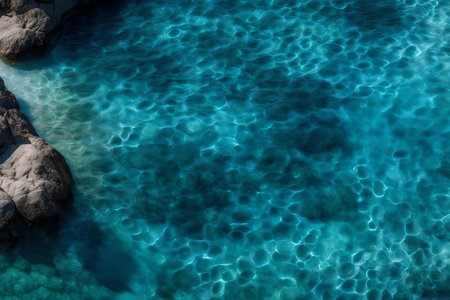 A background of clear blue water during the summertime --v4, --ar 3:2の素材