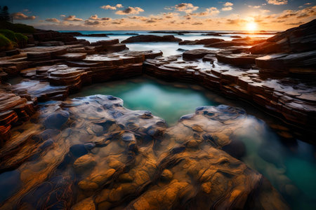 The rock pools at Sunshine Coast, Australia are known as Point Arkwrightの素材