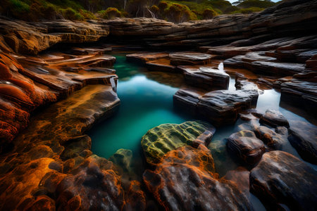 The rock pools at Sunshine Coast, Australia are known as Point Arkwrightの素材