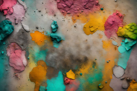 Colorful old concrete wall with smears of paintの素材