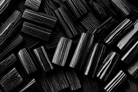 Black tourmaline stones background for designの素材