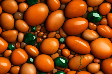Orange and emerald stones backgroundの素材