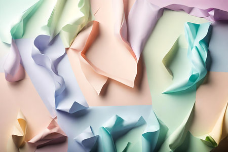Pastel colored creased paper backgroundの素材