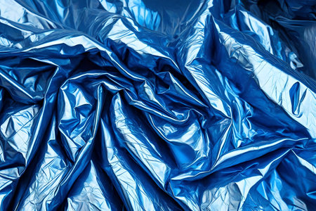 blue crumpled foil backgroundの素材