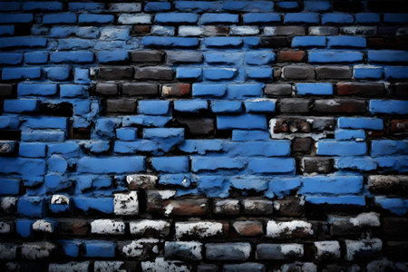 blue old brick wall