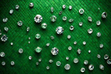green diamond flat lay backgroundの素材