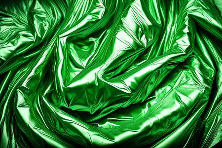 green crumpled foil macro textureの素材