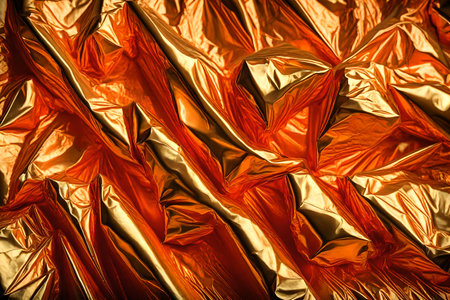 orange crumpled foil textureの素材