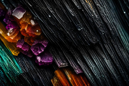 vibrant colors black tourmaline macro textureの素材