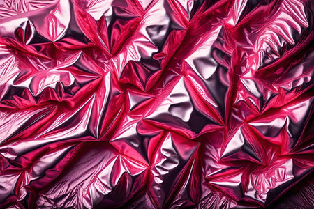 pink crumpled foil textureの素材