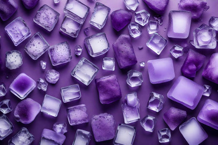 purple ice flat lay backgroundの素材