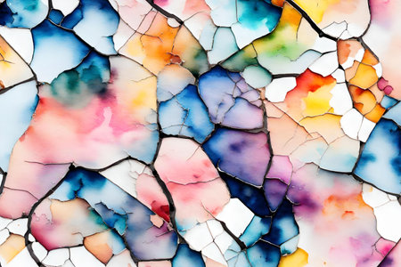 cracked watercolor flat lay backgroundの素材